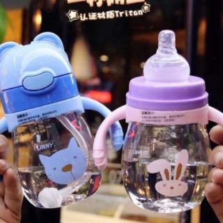 Bình tập uống nước tai mèo( có núm ti)