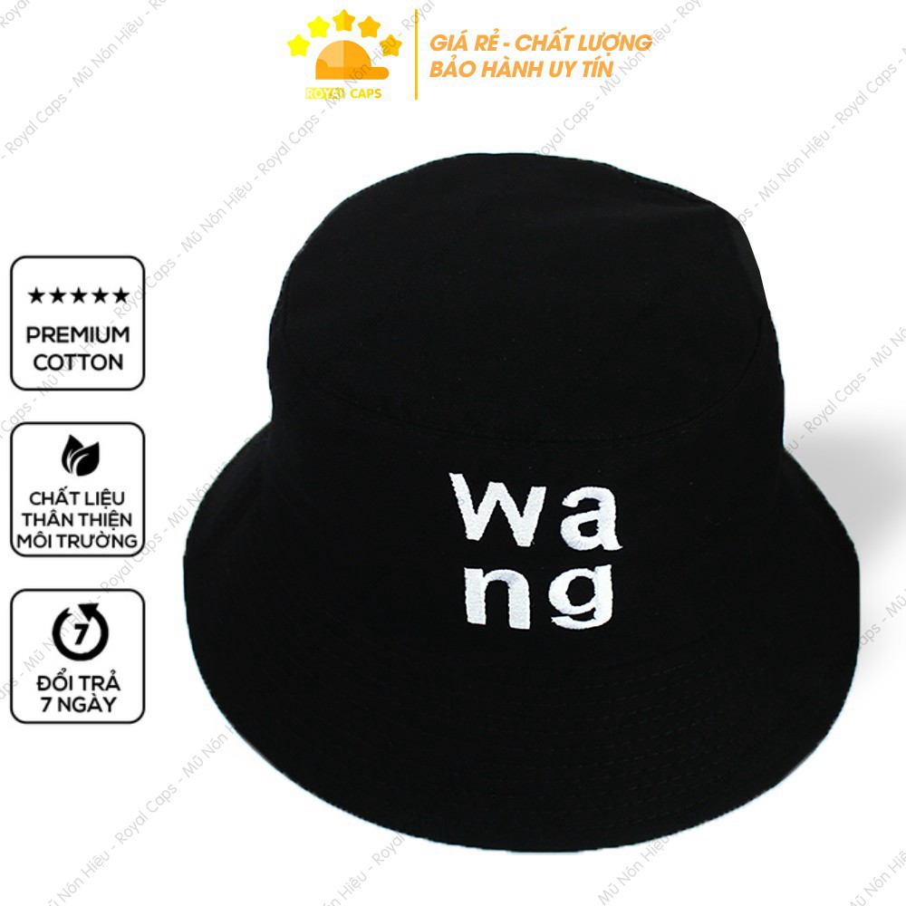 Mũ Bucket Nón Bucket Tai Bèo Nam Nữ WANG Đen Vải Kaki Unisex - Royal Caps