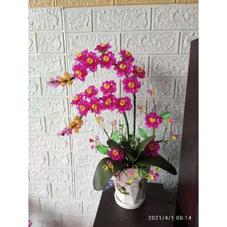 Chậu hoa lan đá pha lê thành phẩm ( Có bán nguyên liệu )
