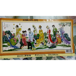 Tranh thêu chữ thập 12 cô tiên 250*100cm