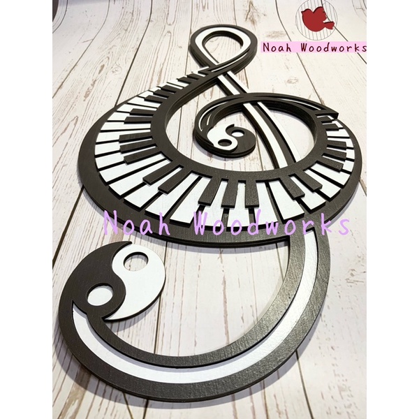 TRANH GỖ TREO TƯỜNG đa lớp hình KHÓA SOL [Muti-layer Wooden Treble Clef-Shaped Pic]