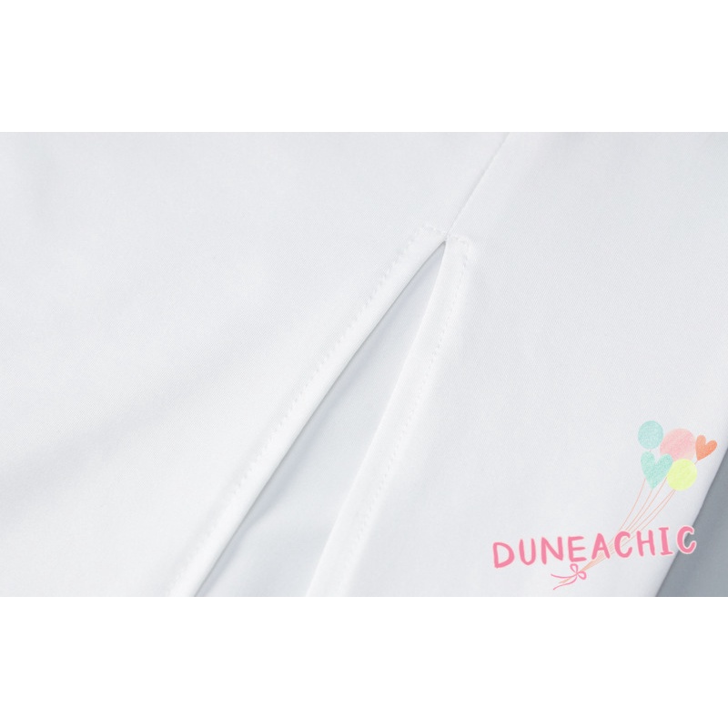 DUNEA Đầm Hai Dây Hở Lưng Màu Trơn Xẻ Tà Thời Trang Cho Nữ L0530