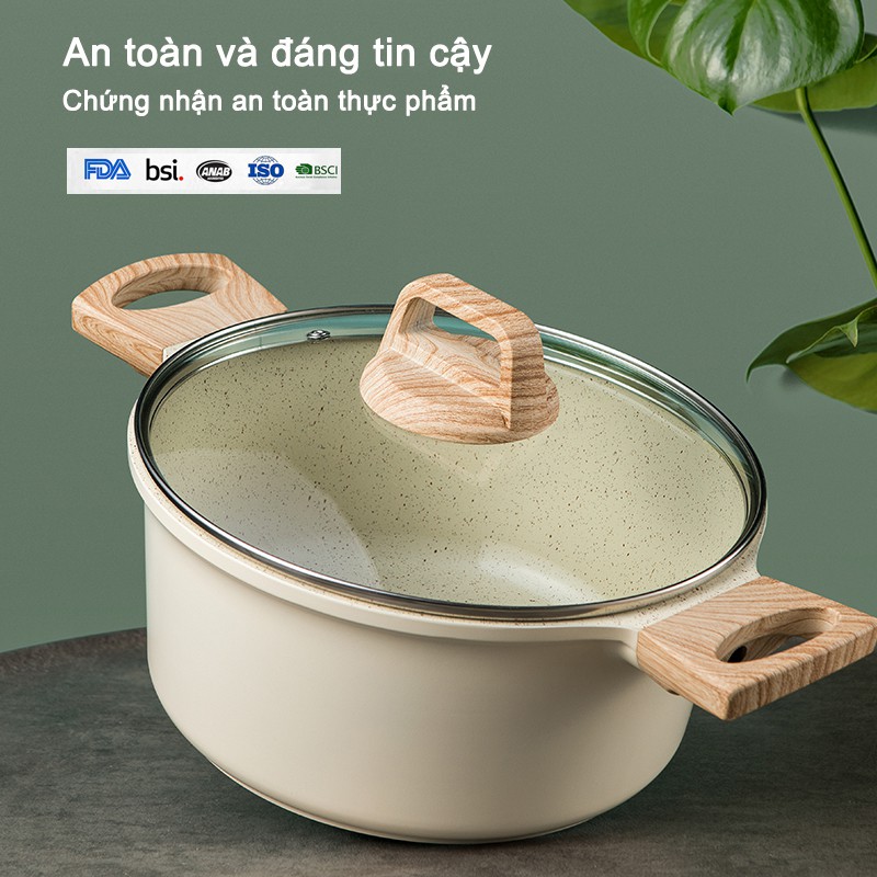 Nồi nấu súp Ecowin bằng gốm chống dính có nắp 20/24cm