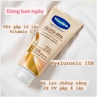 Dưỡng thể VASELINE 10X Gluta- Hya (Ngày& Đêm)330 ml