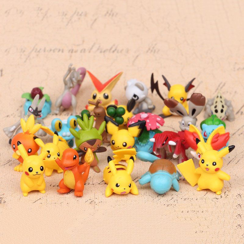 24Pcs/Set Tomy Pokemon Figures Model Collection 2-3cm Pokémon Pikachu Anime Figure Toys Child Birthday Gift