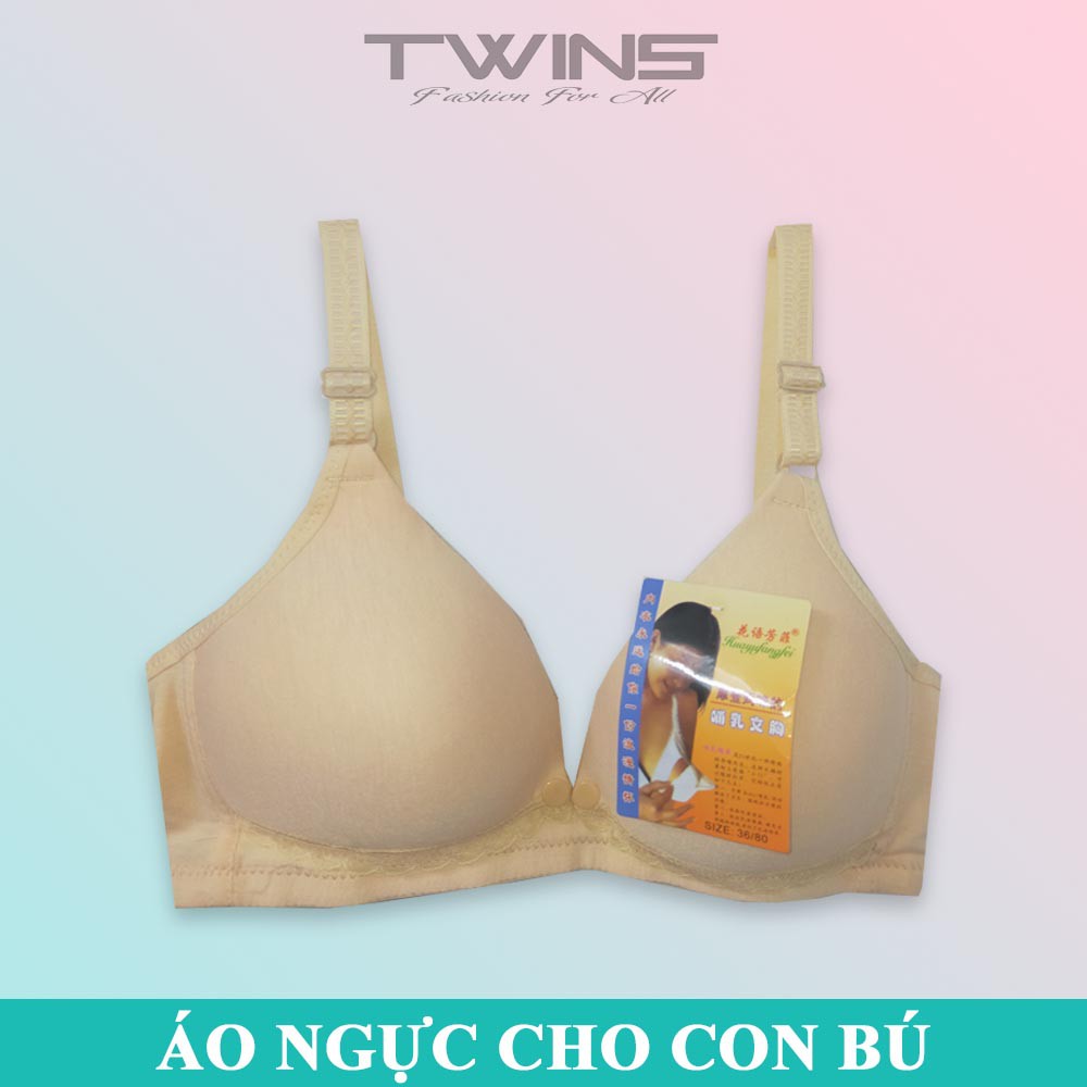 Áo ngực cho con bú không gọng cotton nút bấm mút ép vừa thoải mái thoáng mát size lớn 36-38-40-42
