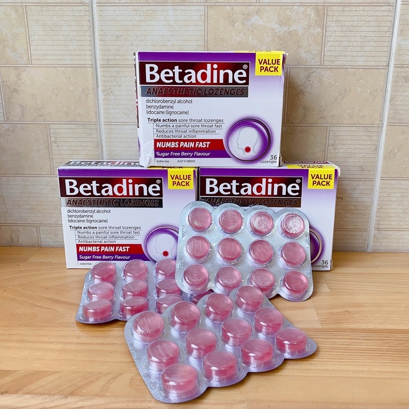 Viên Ngậm Giảm Ho BETADINE SORE THROAT LOZENGES