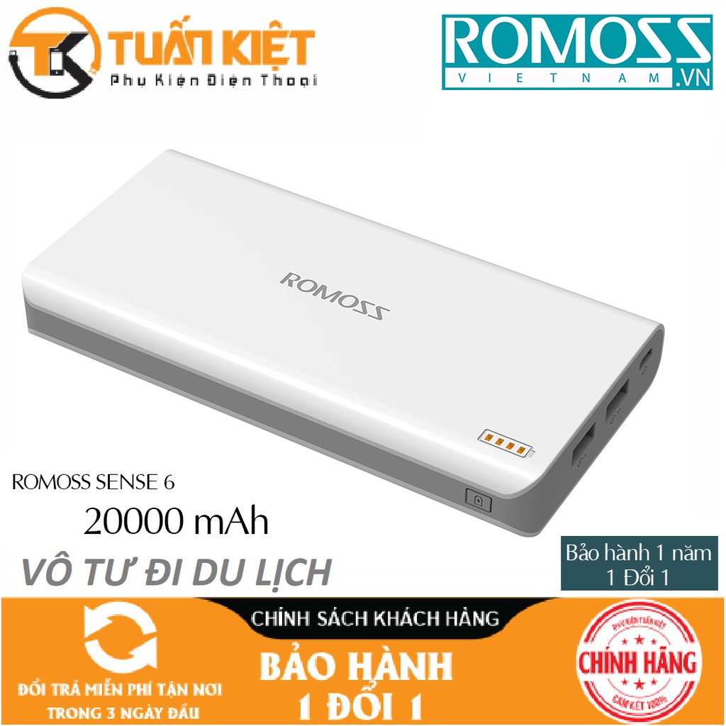 Pin Sạc Dự Phòng 20000 mAh (Chính Hãng) Romoss Sense6