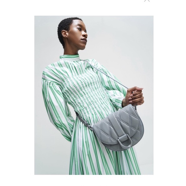 Túi Ví CNK GABINE XANH CHẦN Ô saddle bag đeo vai/ xách tay hàng hiệu cao cấp