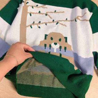 Combo Sét áo len xanh kèm chân váy