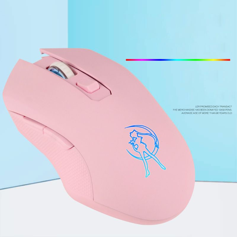 1 Chuột Máy Tính Không Dây 1600DPI 2.4G Có Đèn Nền