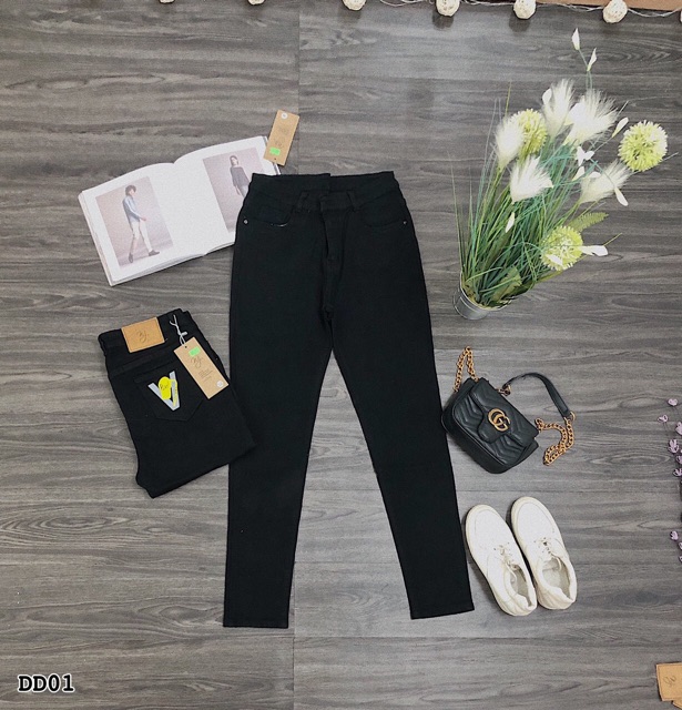 Quần jean đen DD01 trơn (30-42)