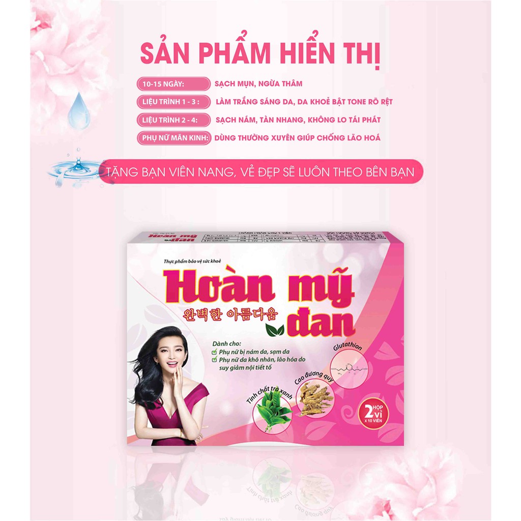 Viên Uống Hỗ Trợ Trị Nám, Mụn, Tàn Nhang Chuyên Sâu Hoàn Mỹ Đan Tặng Máy Rửa Mặt Và Mặt Nạ Dưỡng Da | BigBuy360 - bigbuy360.vn