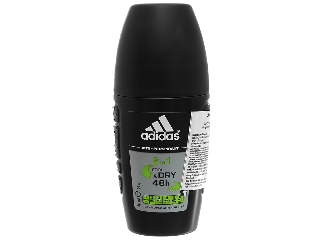 [Hàng nhập khẩu chính hãng] Lăn Khử Mùi Nam Adidas Ngăn Mồ Hôi 6in1 40ml