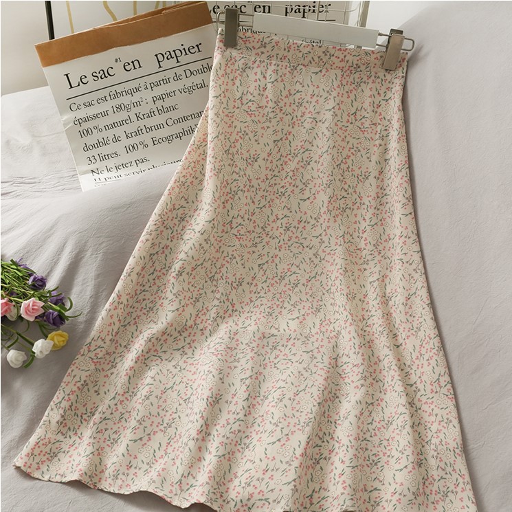 Chân Váy Hoa Nhí Dáng Suông Dài Hai Lớp CV11 Hàng Quảng Châu