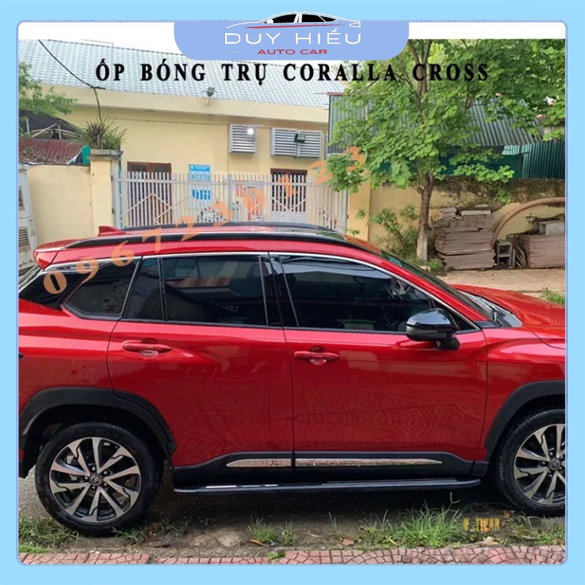 Ốp Bóng Trụ Chống Xước Cột B, C bóng chầy Toyota Corolla Cross Tráng Gương Đẹp