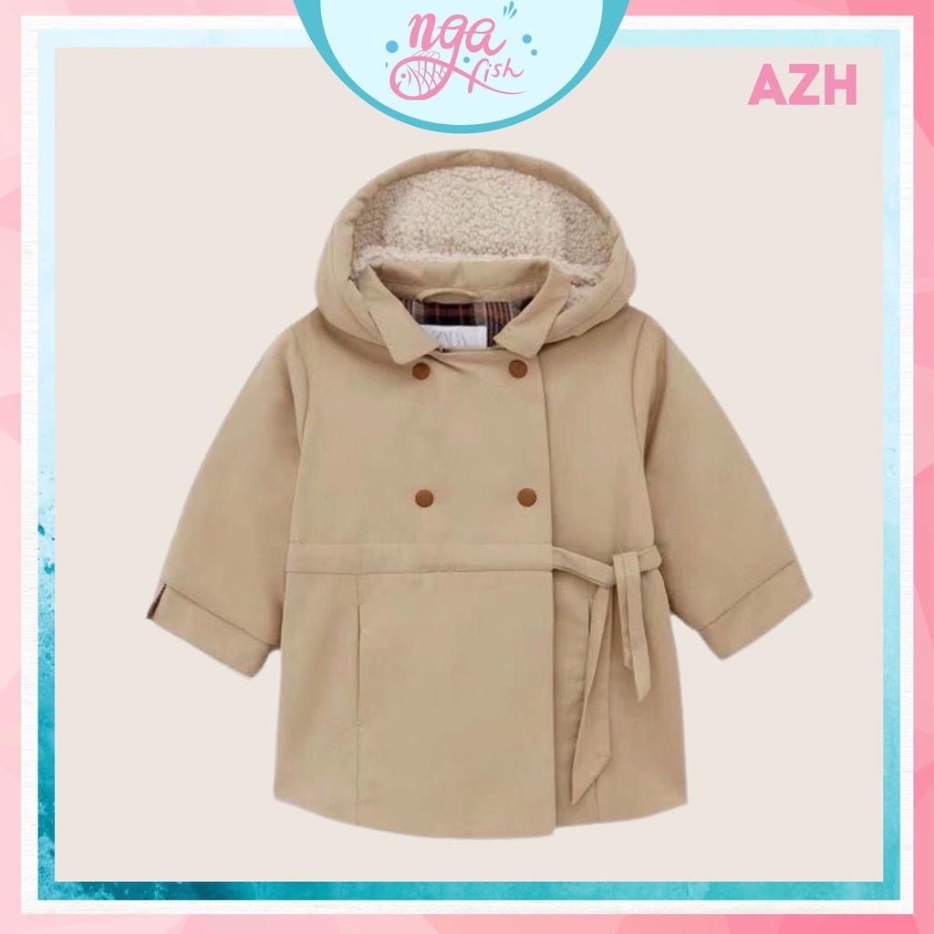 Áo khoác bông cừu jacket buộc đai Za.ra dư xịn (lỗi nhẹ) sành điệu Nga Fish AZH