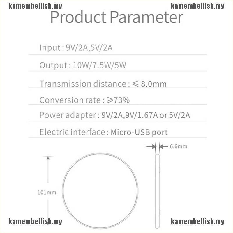 Đế Sạc Nhanh Không Dây 10w Cho Iphone Samsung Huawei Xiaomi