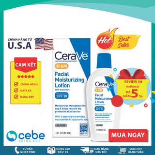 Kem dưỡng ngày CeraVe AM Facial Moisturizing Lotion SPF 30 (89mL)