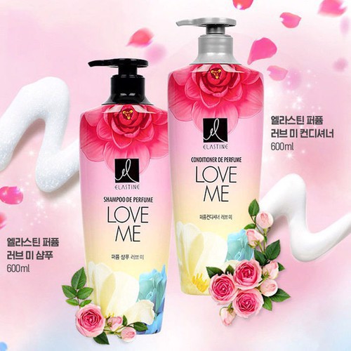 Bộ Dầu Gội Xả Nước Hoa Elastine De Perfume Love Me (600ml)