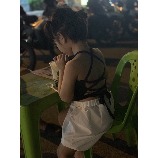 Set áo yếm quần bí bé gái
