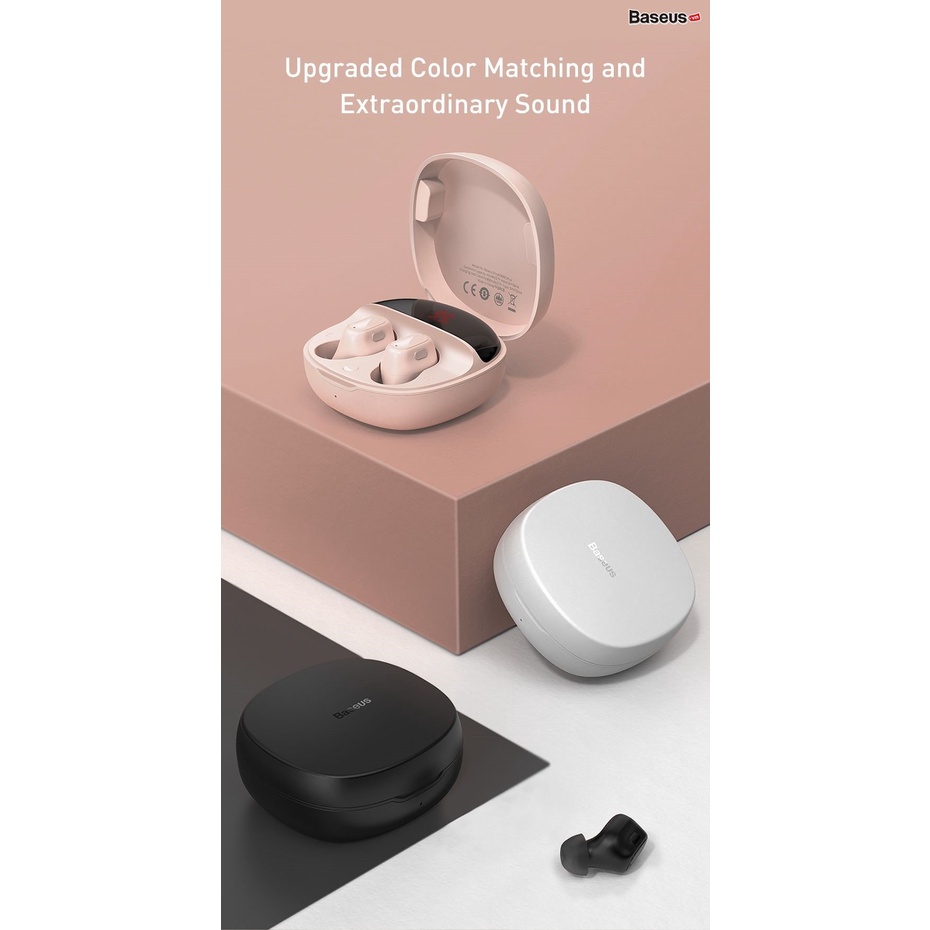 Tai Nghe Bluetooth mini Baseus Wm01 Plus Tws  5.0 Không Dây Chống Thấm Nước Thể Thao Hiển Thị Màn Hình LED Kỹ Thuật Số