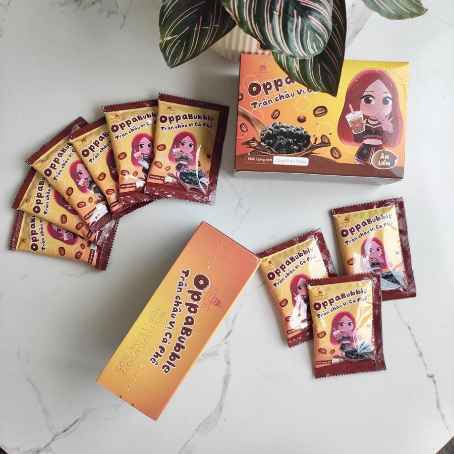 Dây 15 Gói Trân châu Ăn liền Oppa Bubble 35g/gói - Nguyên Liệu Nấu Trà Sữa, Sữa Tươi