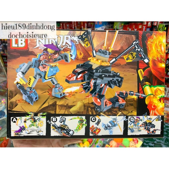 Lắp ráp xếp hình lego ninjago 568 mẫu d : Robot đại chiến rắn máy sa mạc 225+ mảnh