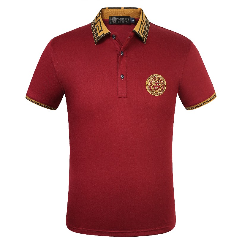 Versace Áo Thun Polo Cao Cấp - Maroon (008)