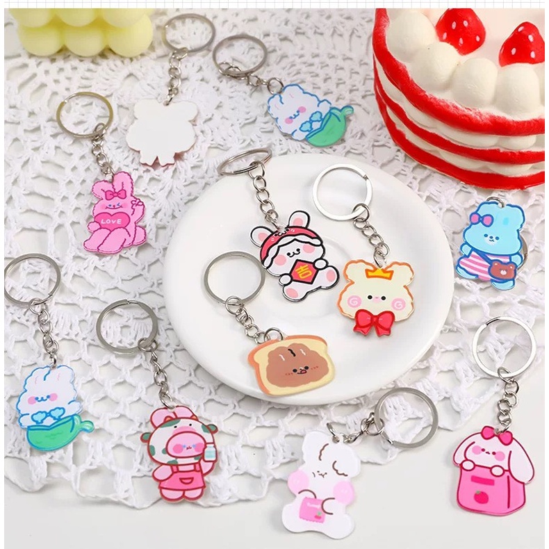 [Có sẵn] MÓC KHÓA THỎ CHẤT LIỆU SILICON NHỎ GỌN DỄ THƯƠNG - DÀNH CHO MỌI LỨA TUỔI