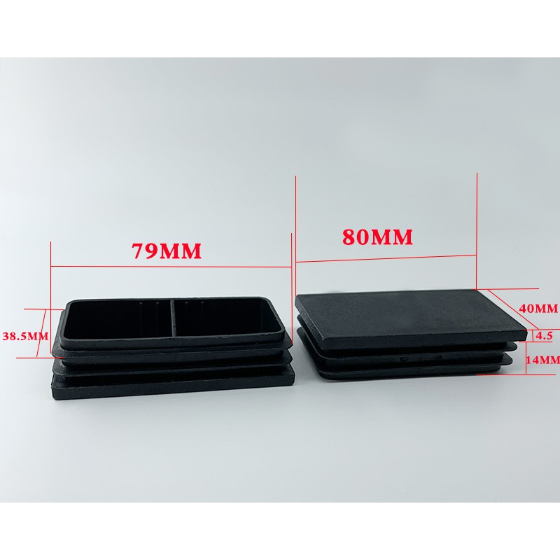 Nút bịt nhựa cho sắt hộp 40x80, đế bịt nhựa không ren, hàng cao cấp.