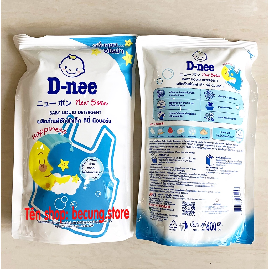 [Túi 600ml]- Nước giặt Dnee Thái Lan túi 600ml (date mới).