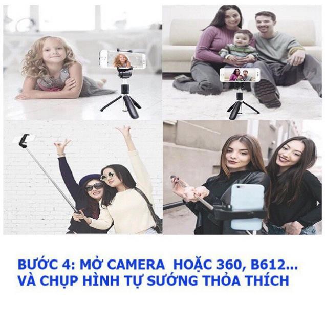 Shop Sbay DA NANG  Gậy Tự Sướng Bluetooth Selfie Stick Tripod L01 Có Chân Chụp Ảnh Cao Cấp màu đen