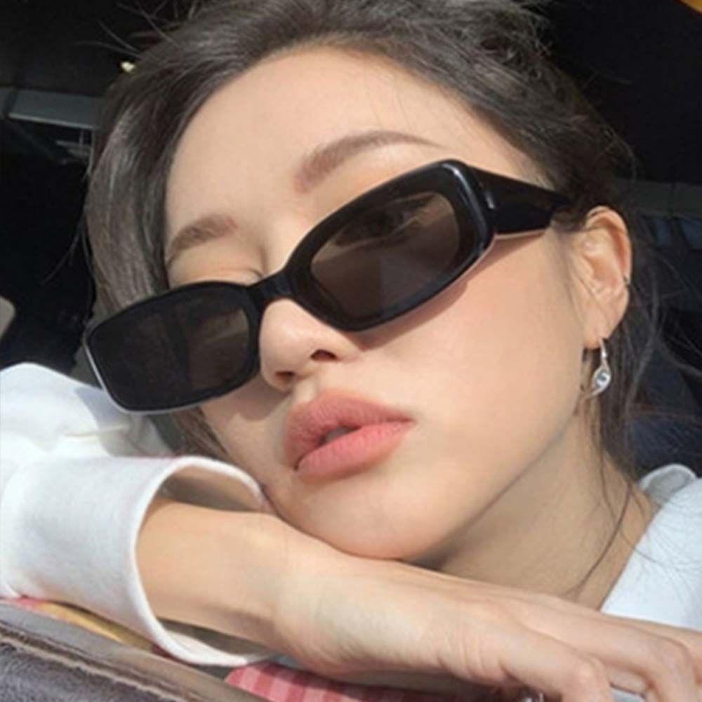 Kính Mát Gọng Chữ Nhật Nhỏ Màu Đen Phong Cách Âu Mỹ