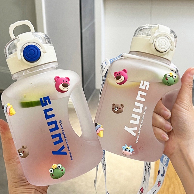 ONLY HOUSE Bộ Dụng Cụ Tập Thể Dục Gồm Dây Đeo + Nhãn Dán 3D 1000ml (Có Sức Chứa Lớn) Dành Cho Nam Và Nữ