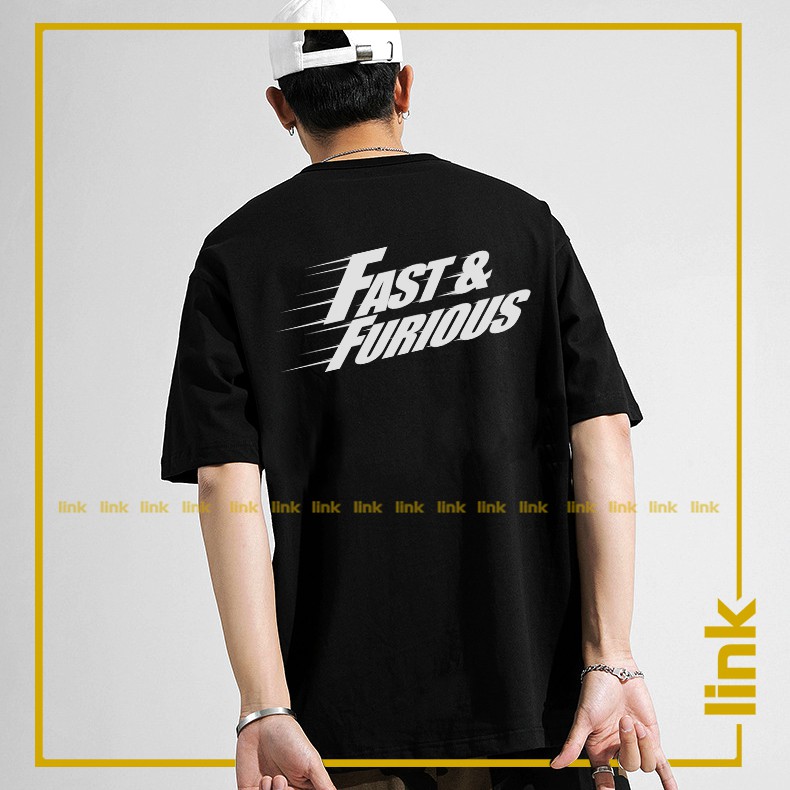 Áo thun đen nam form rộng FAST AND FURIOUS