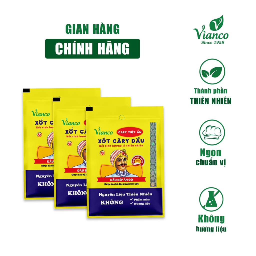 Xốt Cà Ri Dầu Vianco - Việt Ấn 03 gói x 25gr