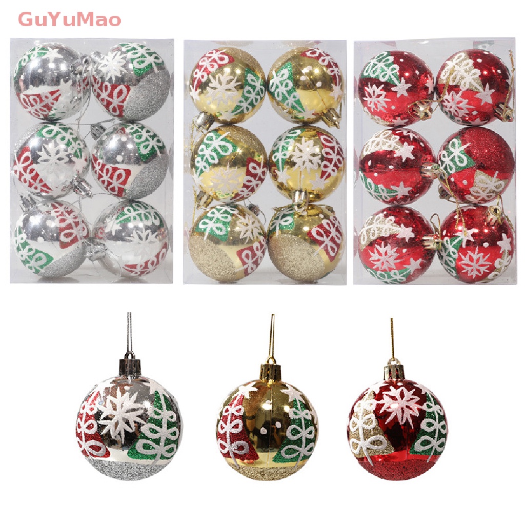Hộp 6 Trái Châu Trang Trí Cây Thông Giáng Sinh