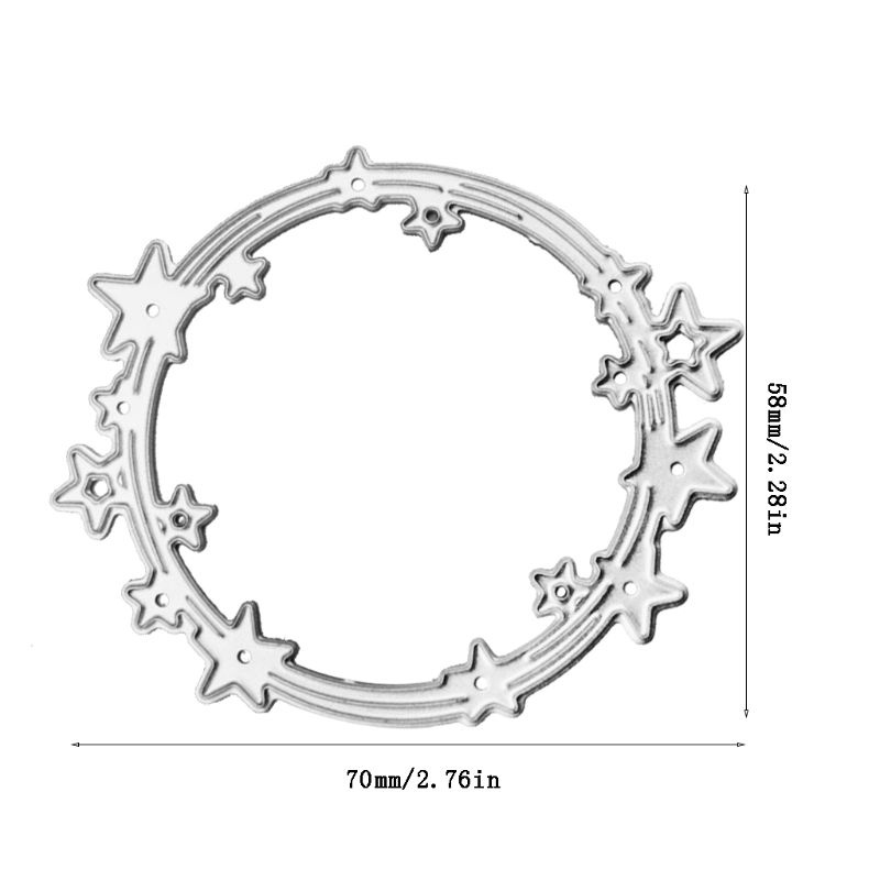 Khuôn Cắt Giấy Kim Loại Hình Ngôi Sao / Hình Tròn Xinh Xắn Thẻ