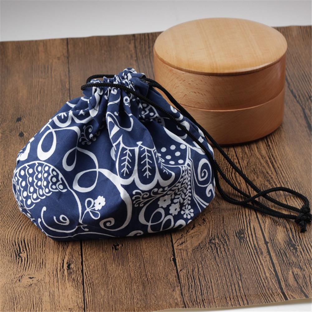 Gelaiai Japanese Style Lunch Box Bag Japanese Style Bento Tote  Pouch Portable Lunch Box Storage Travel Picnic Tea Sets Bag