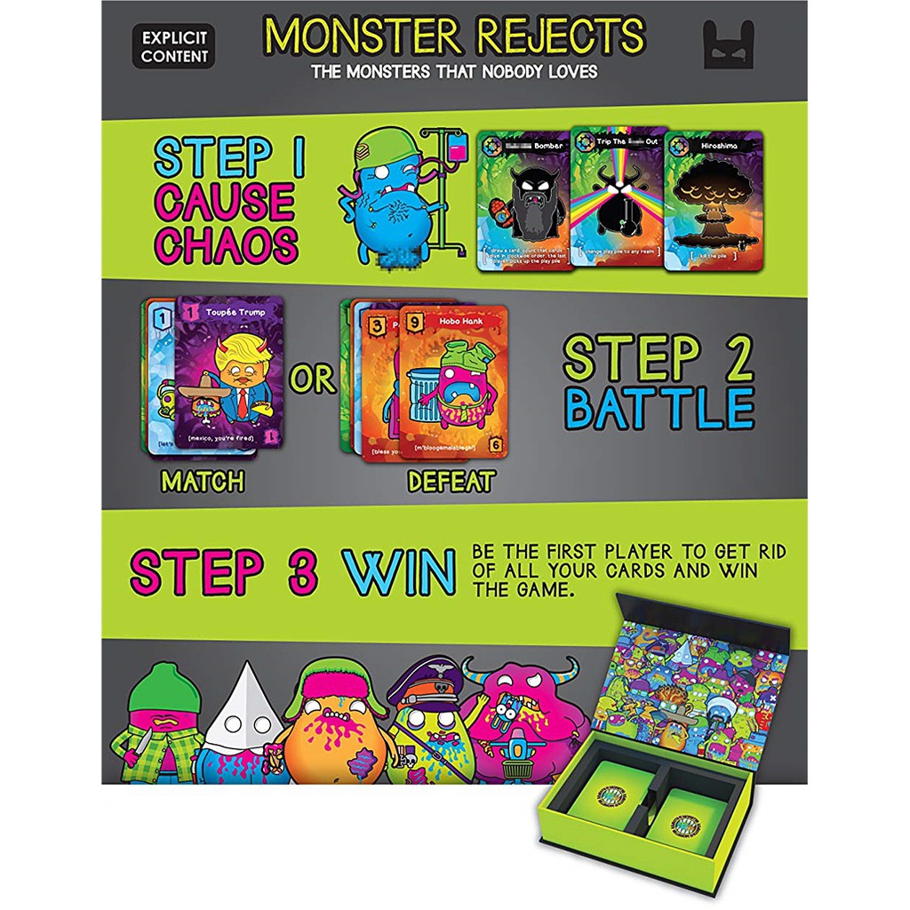 Bộ Thẻ Chơi Game Monster Misfits Thú Vị Cho Bé