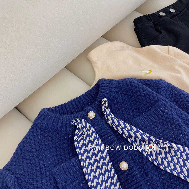 Áo khoác len cardigan dày cổ tròn phong cách phương Tây thời trang thu đông