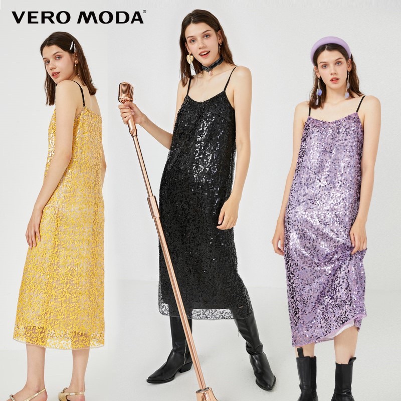 Váy đầm 2 dây dài đính kim sa sang trọng nổi bật - Vero Moda phong cách