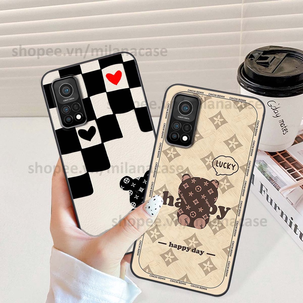 Ốp Xiaomi Mi 10T Pro gấu be@rBrick gấu Teddy Kaws siêu đẹp, phong cách, cá tính
