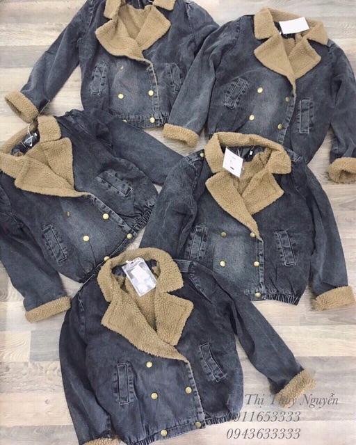 Áo khoác bò lót lông