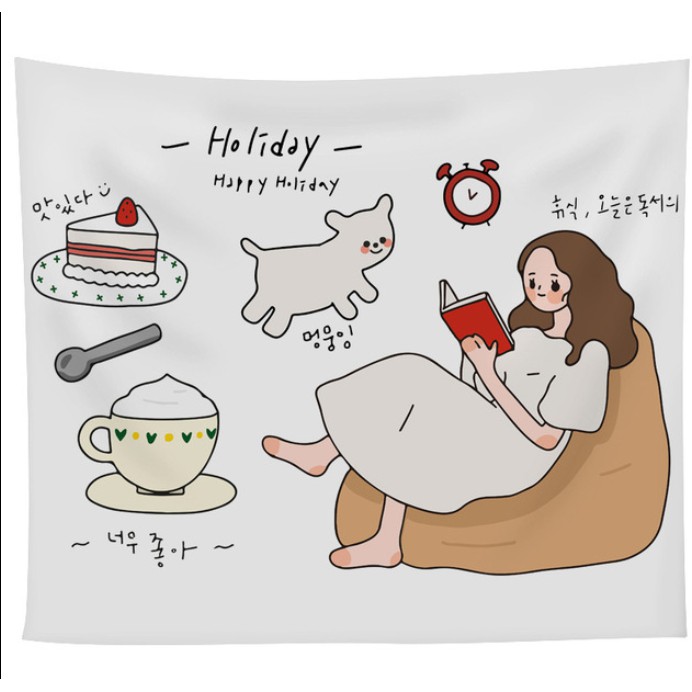 Tranh vải treo tường decor hình cô gái trang trí phòng - BinaShop - Tặng kèm móc treo - Kích thước 150x130 và 100x75 | BigBuy360 - bigbuy360.vn