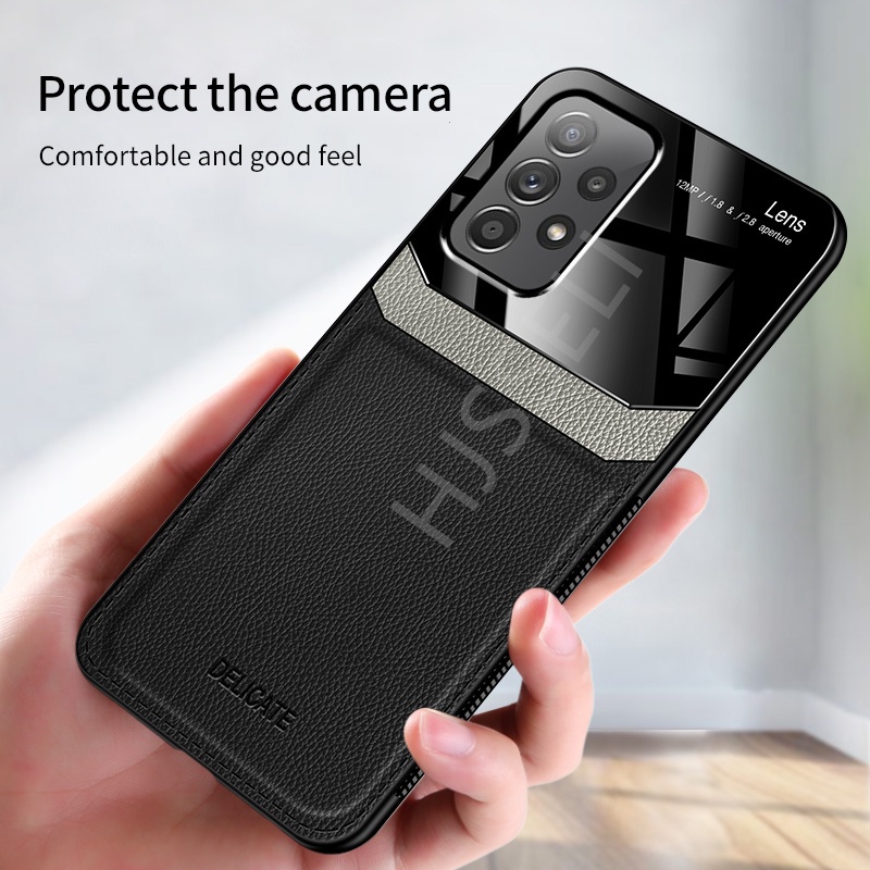 Ốp Điện Thoại TPU Silicon Phối Da PU Mềm Kiểu Áo Giáp Chống Sốc Cho Samsung Galaxy A53 5G A13 A33 5G