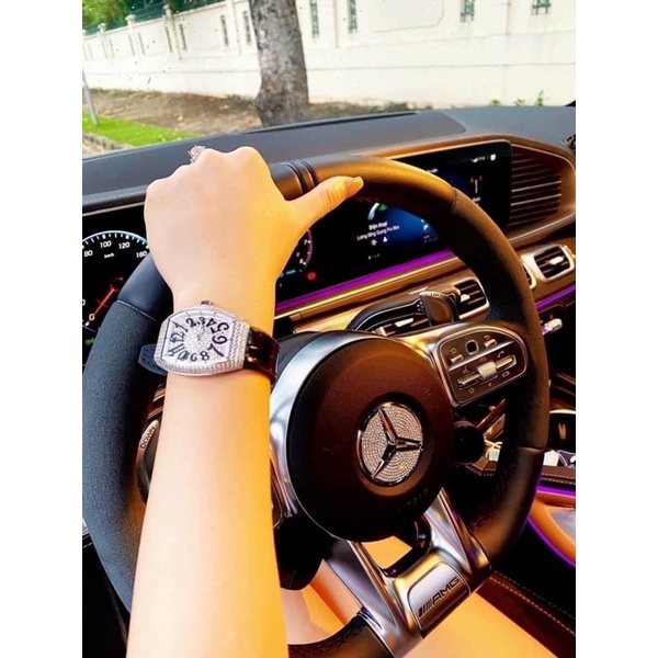 FRANK MULLER V32 ABF Thuỵ Sĩ - Đồng Hồ Nữ Thiết Kế Full Hột Đá Cao Cấp - BH 24 Tháng