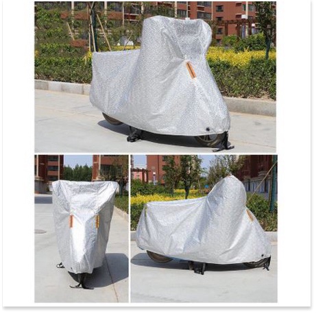 Áo trùm xe máy, bạt trùm xe máy 3D tráng nhôm cao cấp che mưa nắng, chống tia UV, cách nhiệt, tránh phai màu xe vừa SH
