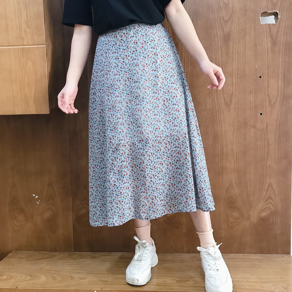 Chân váy hoa nhí vintage nhiều màu - Chân váy dài vintage | BigBuy360 - bigbuy360.vn